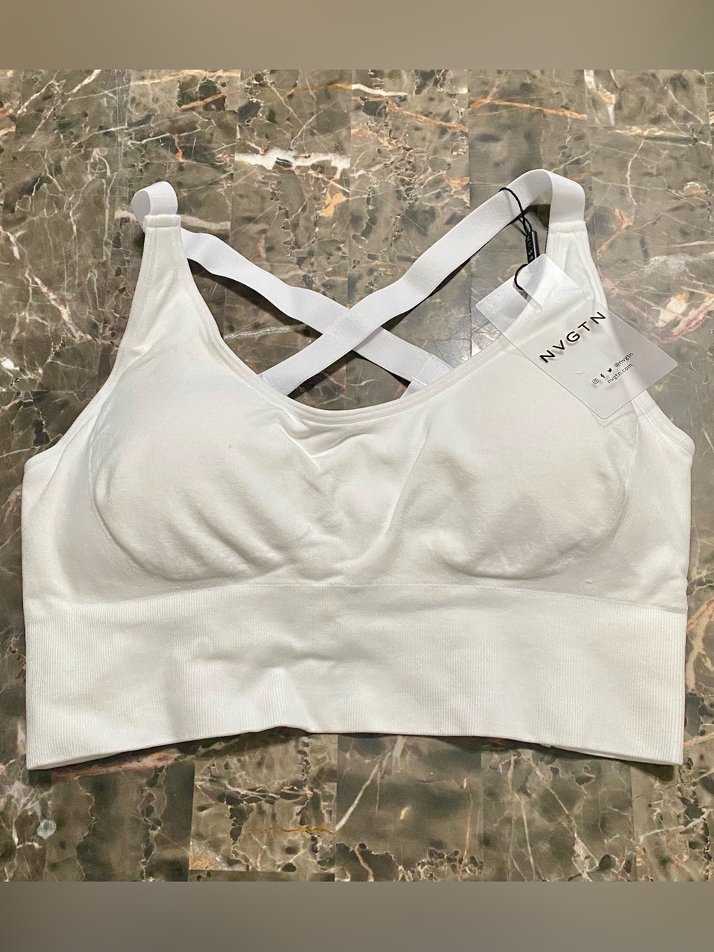 NVGTN White Strappy Sports Bra - Picture 5 of 8